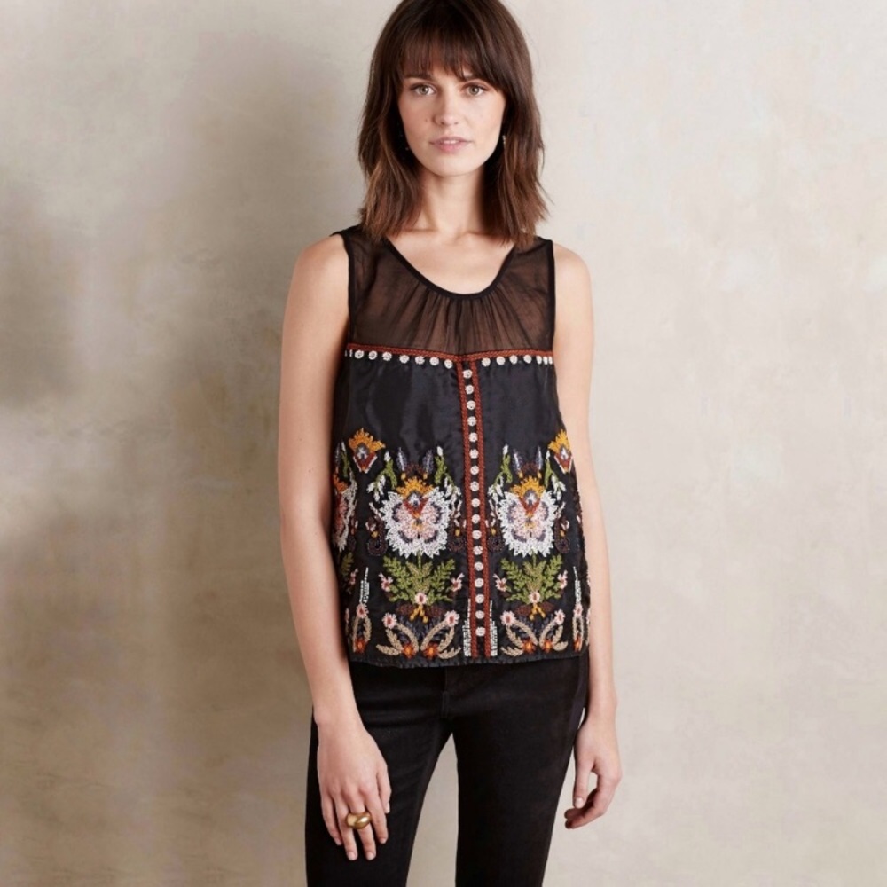 Anthropologie Floreat Nalin Embroidered Top